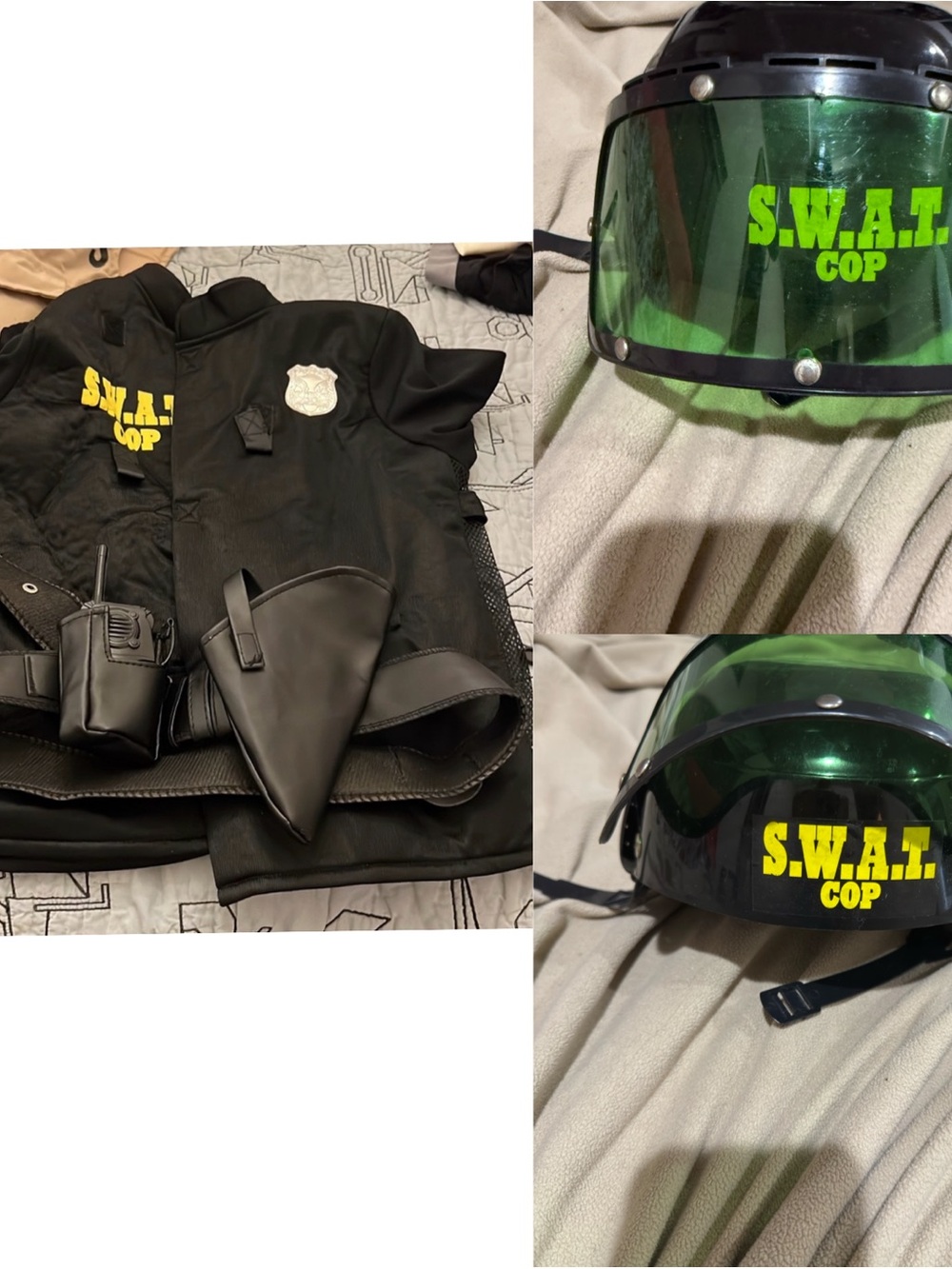 Kids SWAT Police Costume Vest & Belt | Black Dress-Up Role Play Costume